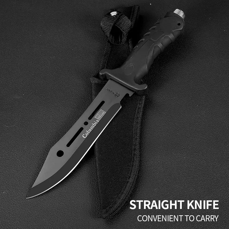 Outdoor high hardness straight knife, wilderness exploration knife, survival guard knife, hunting, multifunctional fruit knife