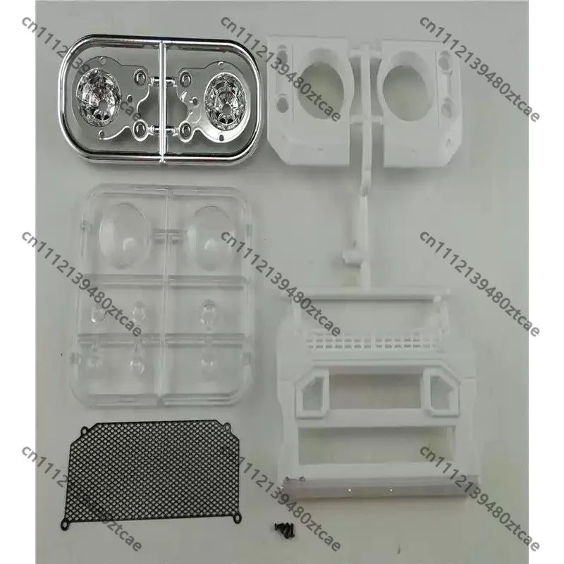 Front Grille, Electroplated Lamp Cup & Stainless‑Steel Mesh, Upgrade Spare‑Part For 1/10 RC Crawler Car Shell, Hobby Accessory