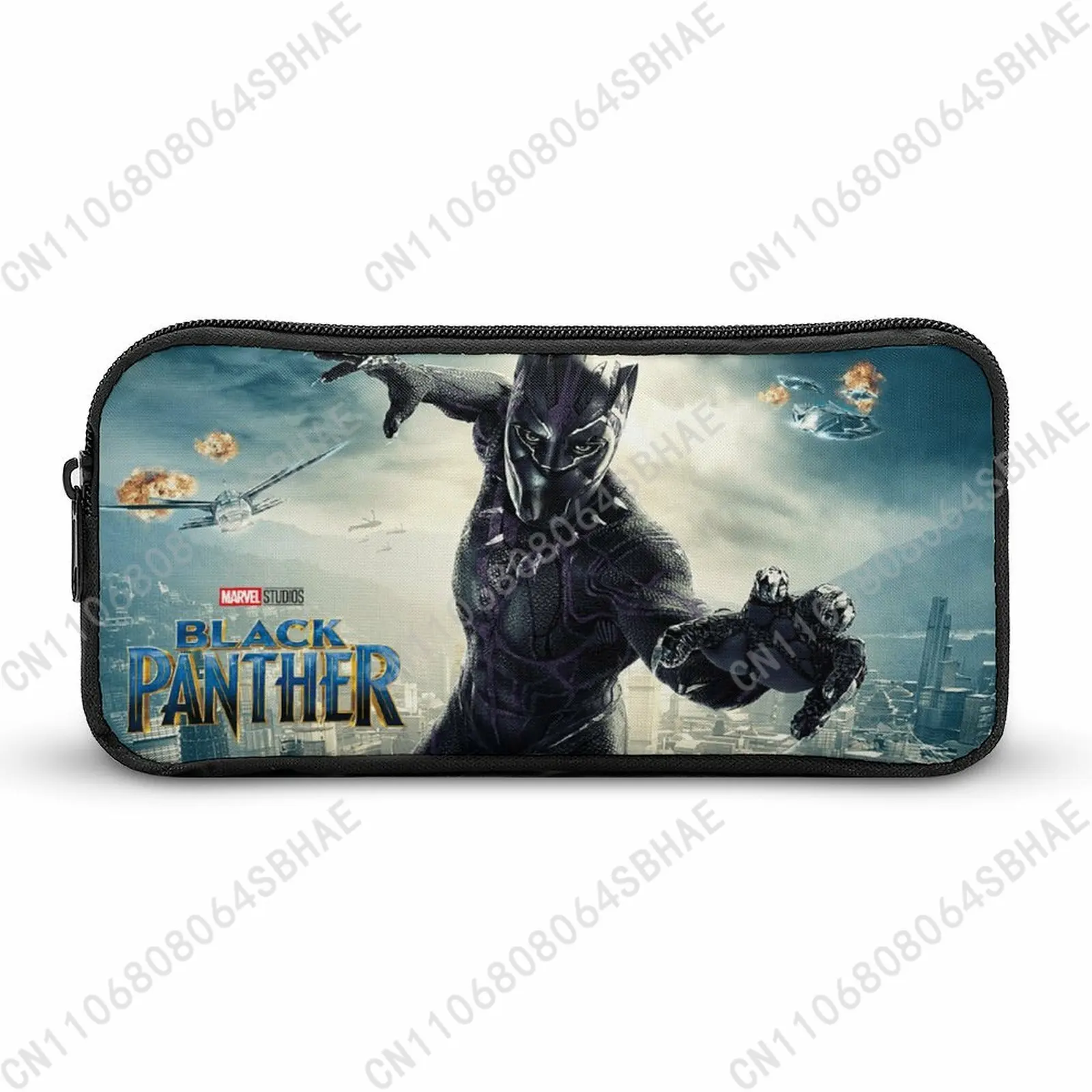 

Marvel Black Panther Pencil Case Teens Custom Pattern Simple Pen Bag School Stationery Pouch Personalized Zipper Bag Cosplay