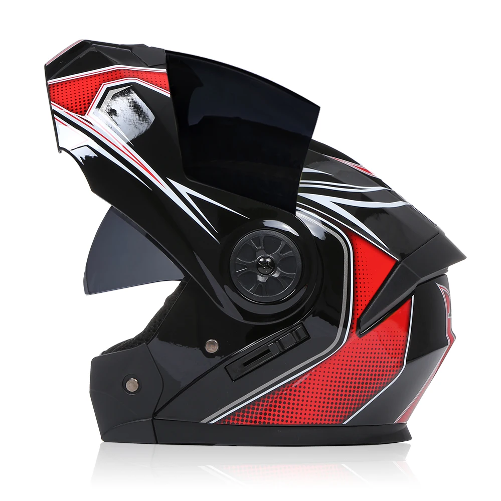 Sommer Winter DOT Professionelle Dual Objektiv Flip Up Motorrad Helm Sicherheit Motocross Racing Modulare Bunte Visier Helm