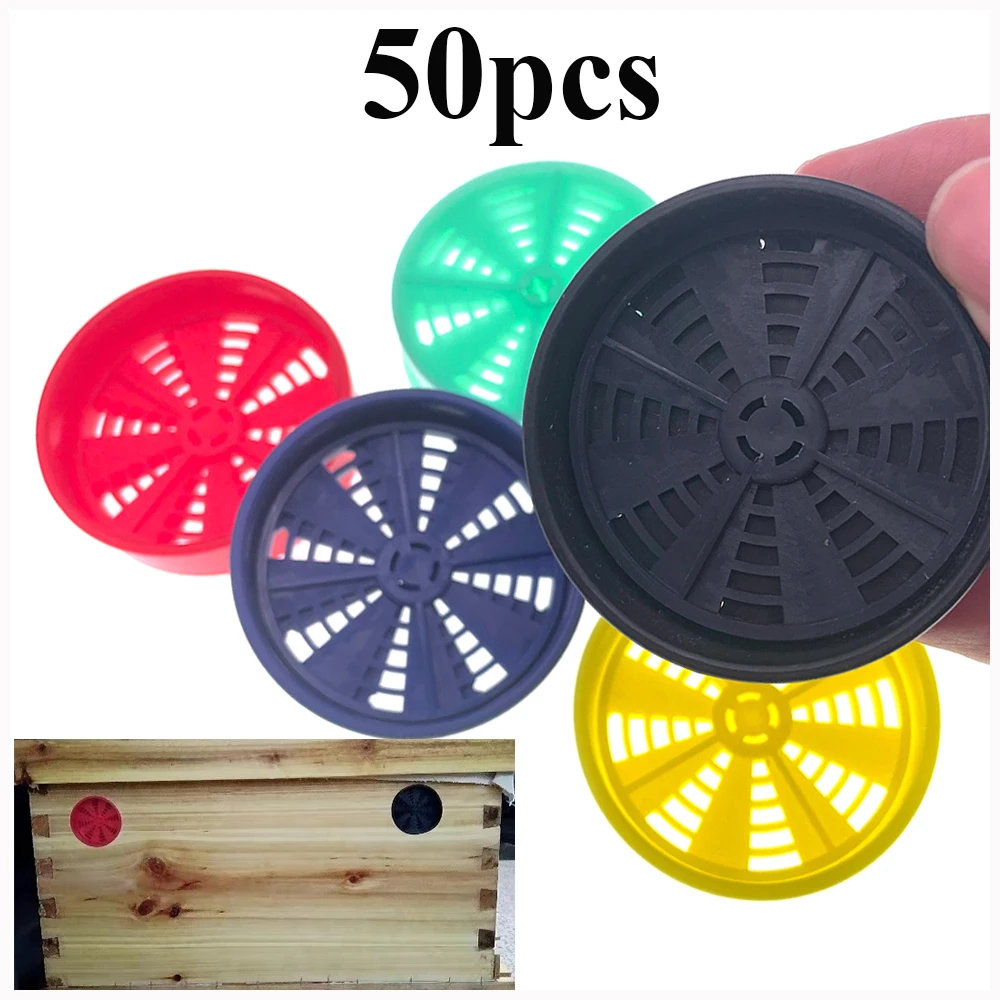 Beehive Entrance Door Air Inlet Flow In Summer Migratory Ventilation Vented Plastic 53mm Beekeeping Tools Imker Supplies 50PCS