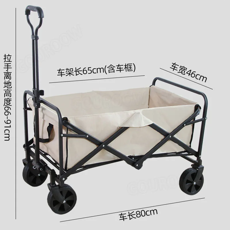 Heavy Duty Large Capacity Folding Wagon Shopping Beach Garden Pull Trolley Collapsible Folding Outdoor Portable Utility Cart