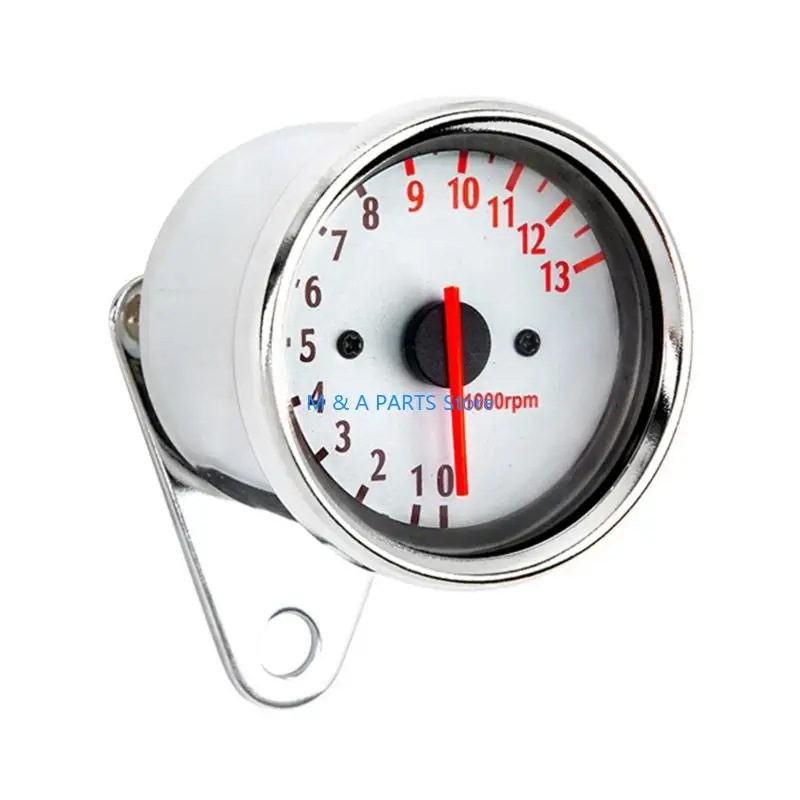 

U1JF Motorcycle Tachometer with LED Backlit Retro Stainless Tacho Gauge 13000RPM