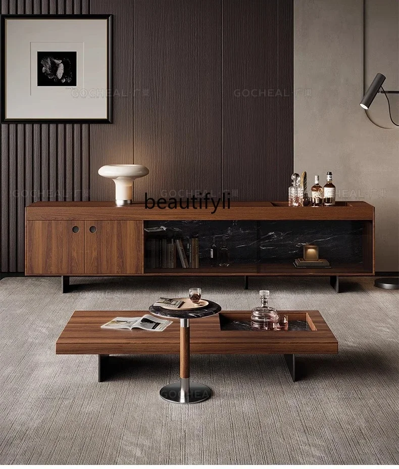 

TV cabinet Italian minimalist designer light luxury high-end bedroom storage locker6005