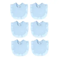 6pcs/Set Solid Color Customize Layers Muslin Cotton Ruffle Baby Bibs