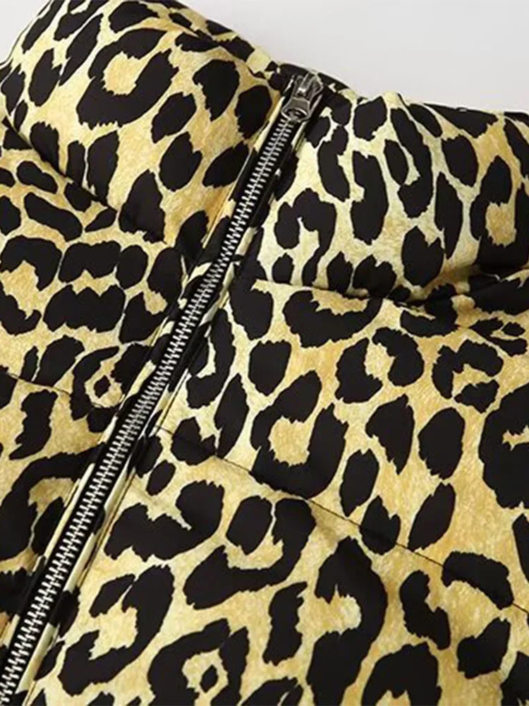 Women\'s clothing European and American style French design commuter style fashionable all-match leopard print jacket cotton coat