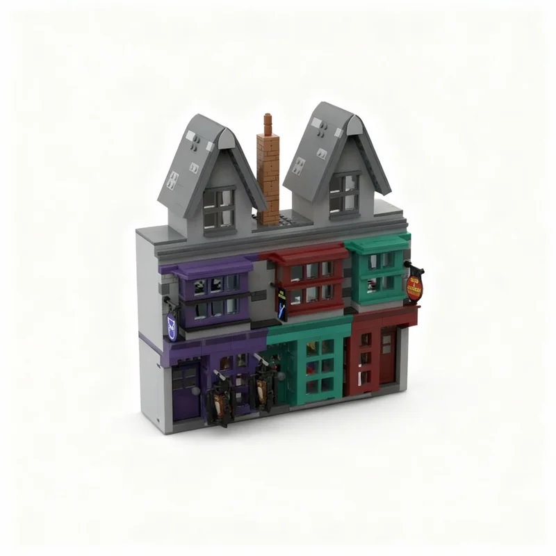 1056pcs MOC Diagon Alley Extension - Owl Slug Harry Model Building Blocks Toy Construction Christmas Gift Craft Brick Art DIY