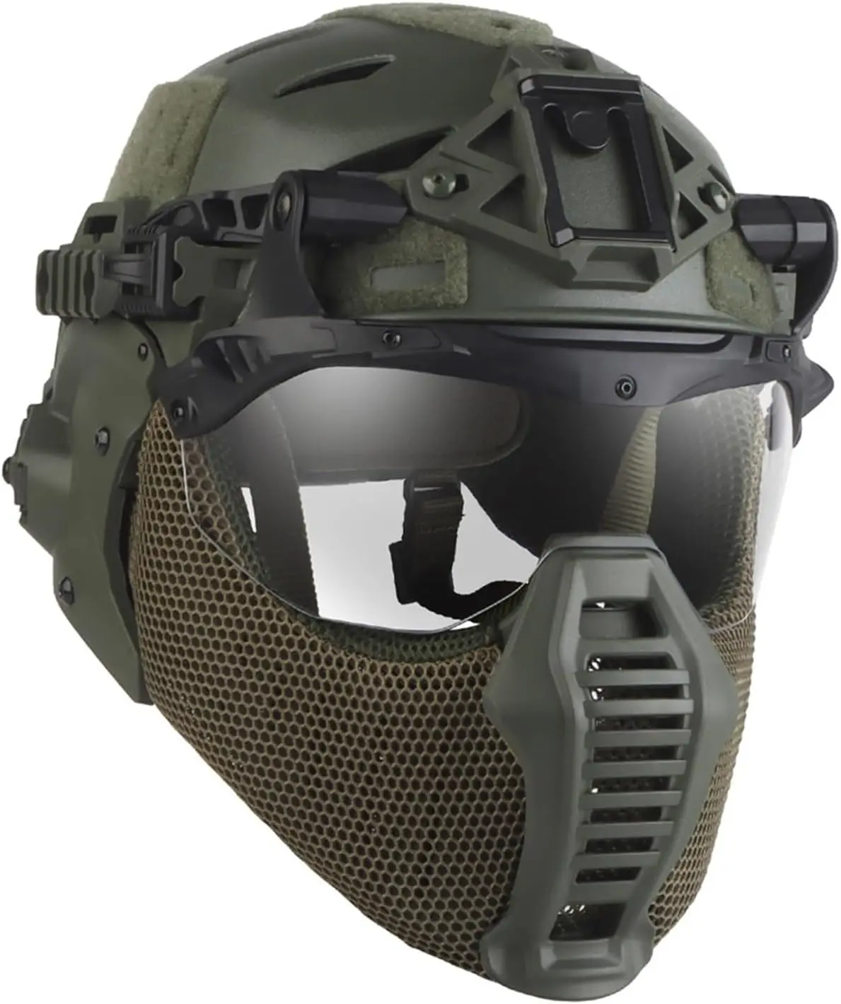 

Full Set of Military Airsoft Bump Helmet Gear Tactical Full Face Steel Mesh Mask Men for Outdoor CS CQB Airsoft Paintball Gear