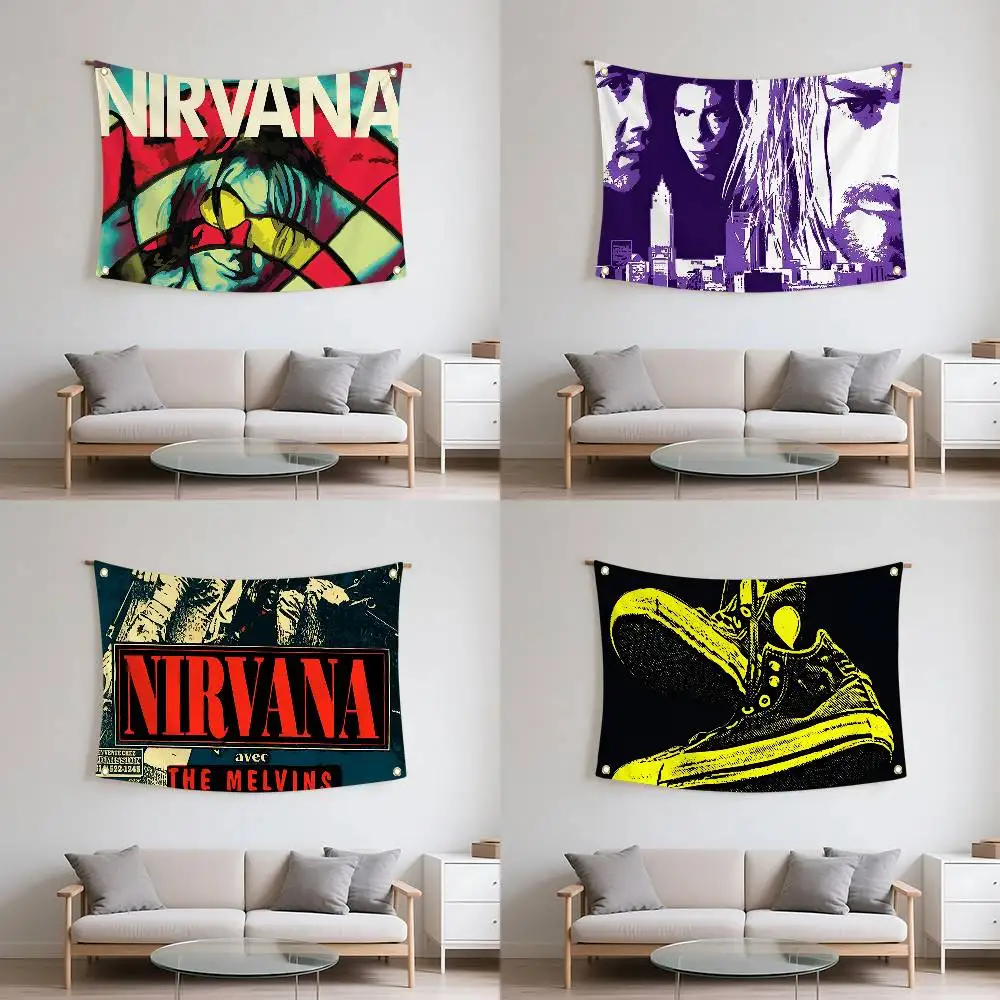 90s Grunge Rock Banner Polyester Alternative Music Wall Decor Garage Bedroom Gift Enhance spatial aesthetics without flagpole