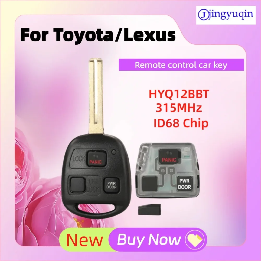

Дистанционный автомобильный ключ jingyuqin для Lexus 2002-2010, Toyota FJ Cruiser, Land Cruiser, Harrier 2008-2012, 3 кнопки, 315 МГц, чип ID68, HYQ12BBT