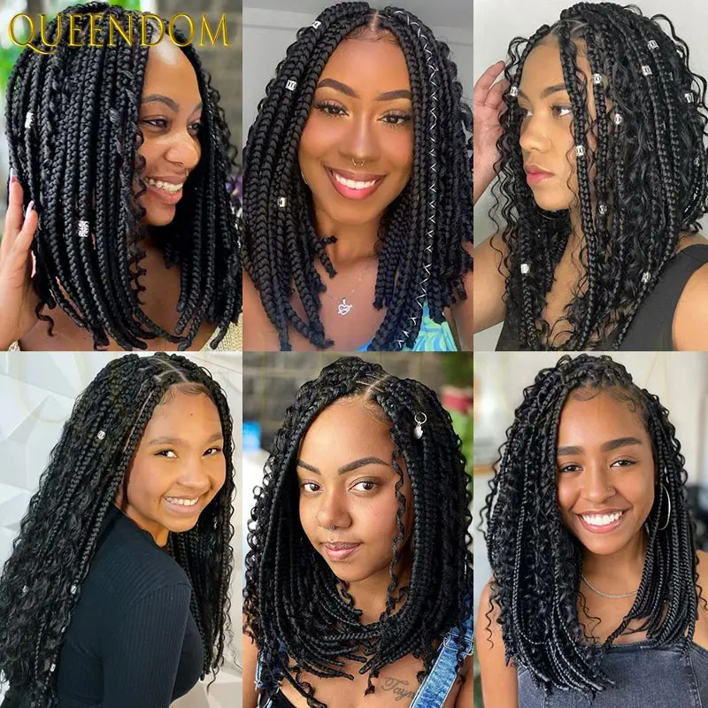 شعر مستعار صناعي بدانتيل أمامي كامل مقاس 12 بوصة للنساء ذوات البشرة السمراء مع شعر أطفال كورنو مضفر بدون عقد شعر مستعار ذو مظهر طبيعي