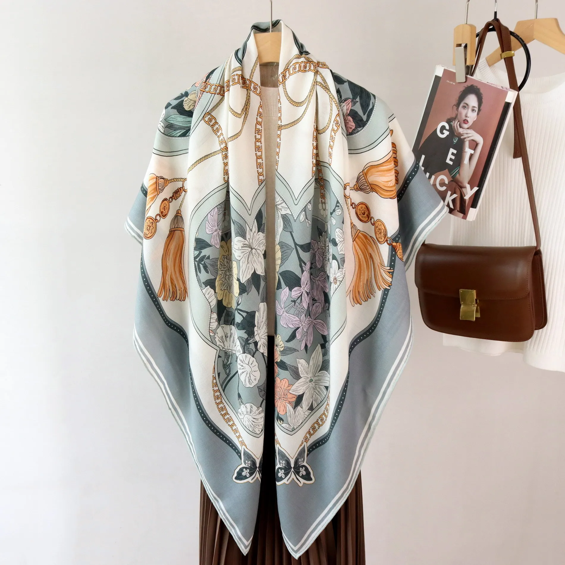 

Шарф-пашмина из 30% шелка и 70% кашемира с ручной обработкой краев, теплый, мягкий, оверсайз, для женщин