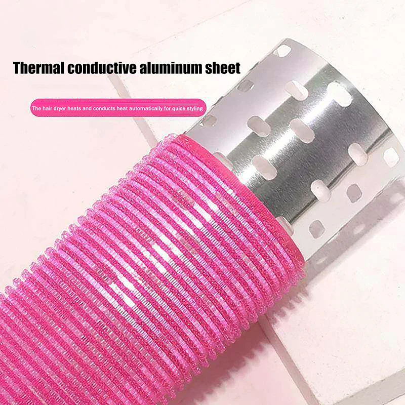 Color Aluminum Core Self-adhesive Hair Roll 5*9cm Pure Nylon Hook And Loop Roller Self Grip Styling Hot Thermal Volume Curler
