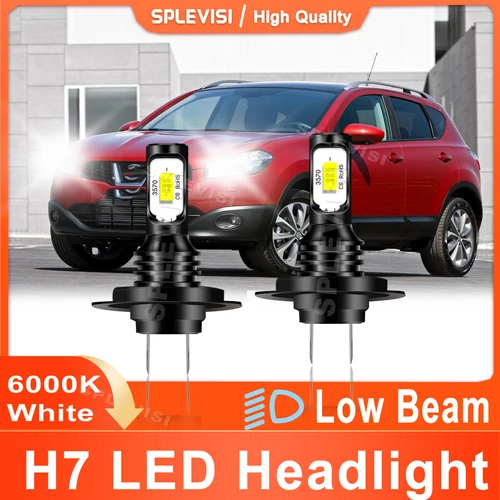 2x luz LED para coche H7 faro de luz baja 70W 8000LM XID blanco apto para Nissan Qashqai J10 2006 2007 2008 2009 2010 2011 2012 2013
