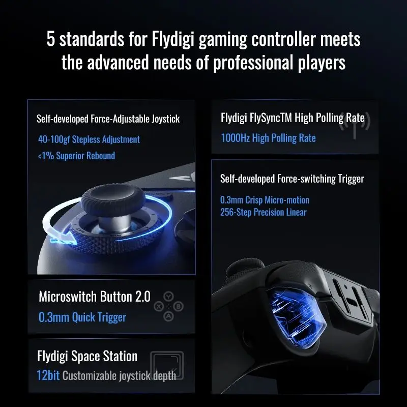 Flydigi Vader 4 Pro Gaming Controller, Force-switchable Tirgger Support, For PC/NS/Mobile/TV Box, PC Gamer PS Cloud Game Gamepad