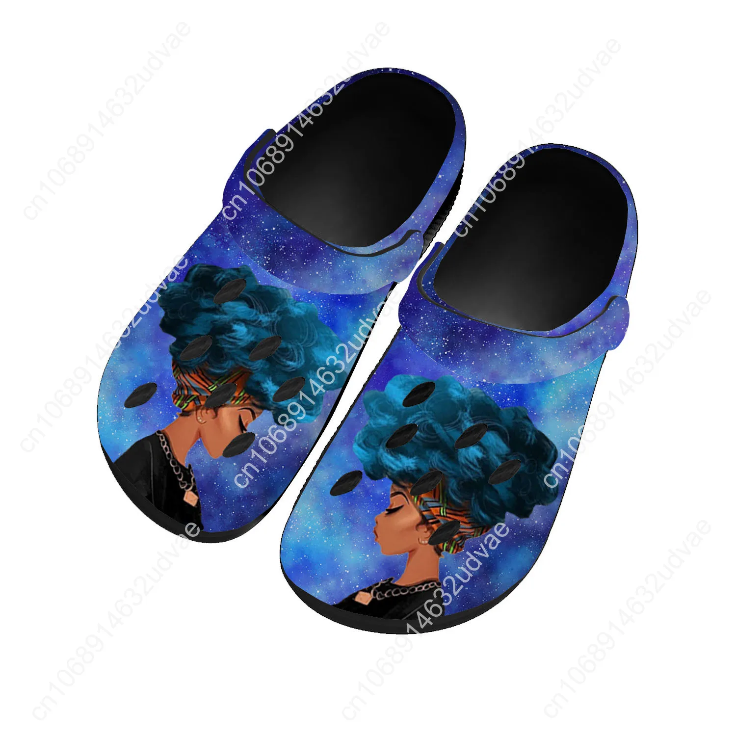 African Woman Black Water Shoes Mens Womens High Quality Home Garden Clogs Customizd Sandals Beach Breathable Hole Slippers