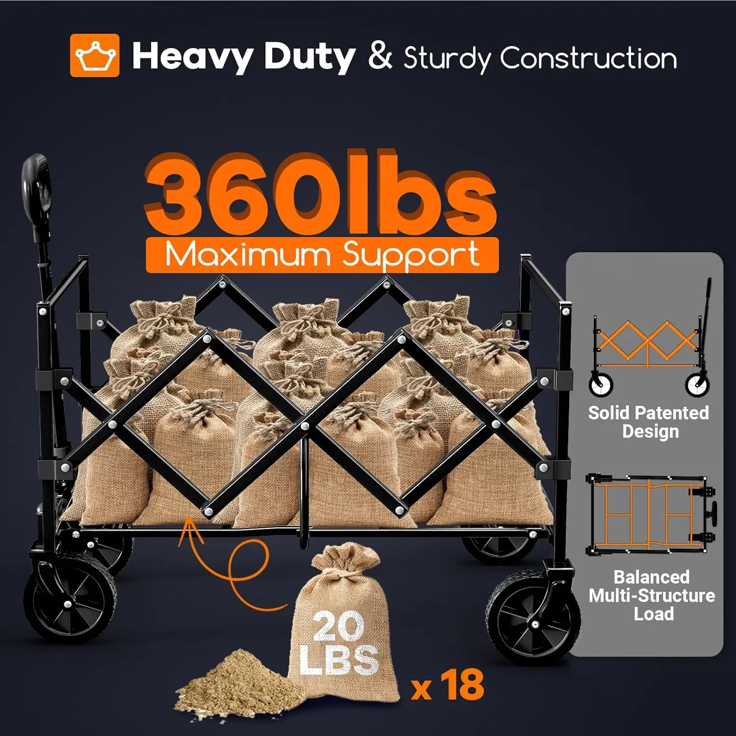 عربة قابلة للطي بعجلات ، للخدمة الشاقة ، قابلة للطي ، محمولة ، عربات الشاطئ ، عربات المساعدة الخارجية لمتاجر البقالة