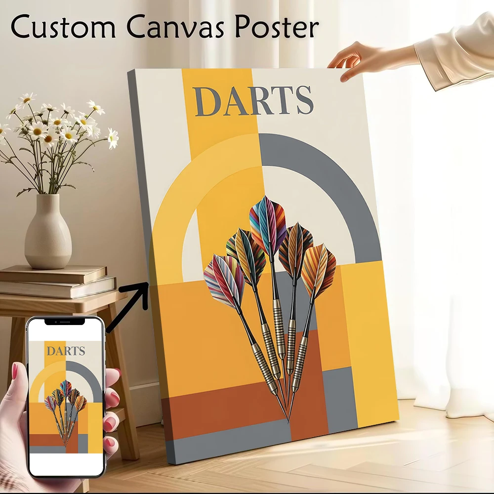 

Darts With Colorful Feathers Canvas Poster Printed Canvas Painting Wall Art for Fans Modern Home Decoration Ornaments Decor Room