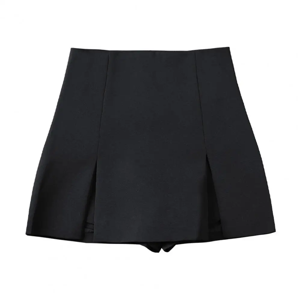 Women A-line Skirt Elegant High Waist Women's Mini Skirt with Side Split Design A-line Silhouette Soft Polyester Fabric Stylish