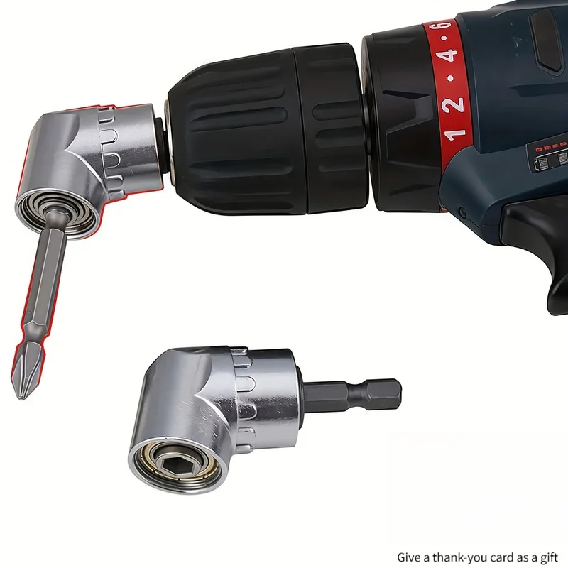 1Heavy-duty magnetic right-angle drill bit，Comes with a quick-change screwdriver adapter，Compatible with electric drills、Impact