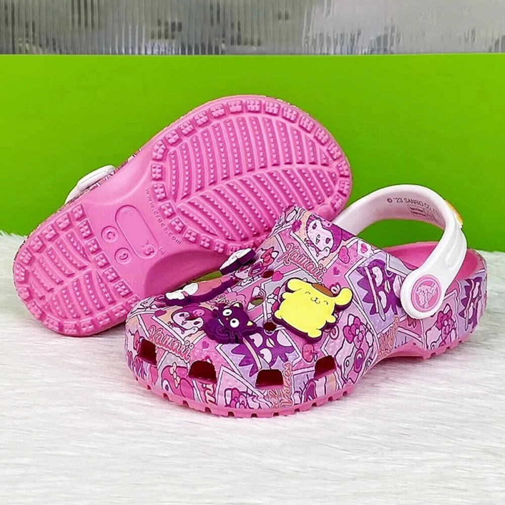 Sanrio Hello Kitty Printed Children'S Slippers Kawaii My Melody Summer New Girls' Slippers Anti Slip Soft Soled Sandals Gift Toy