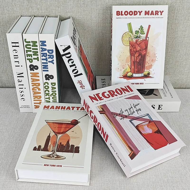 Fashion Cocktail Luxury For Decoration Books Storage Box Home Living Room Coffee Table Decoration Prop Books Designer Fake Books