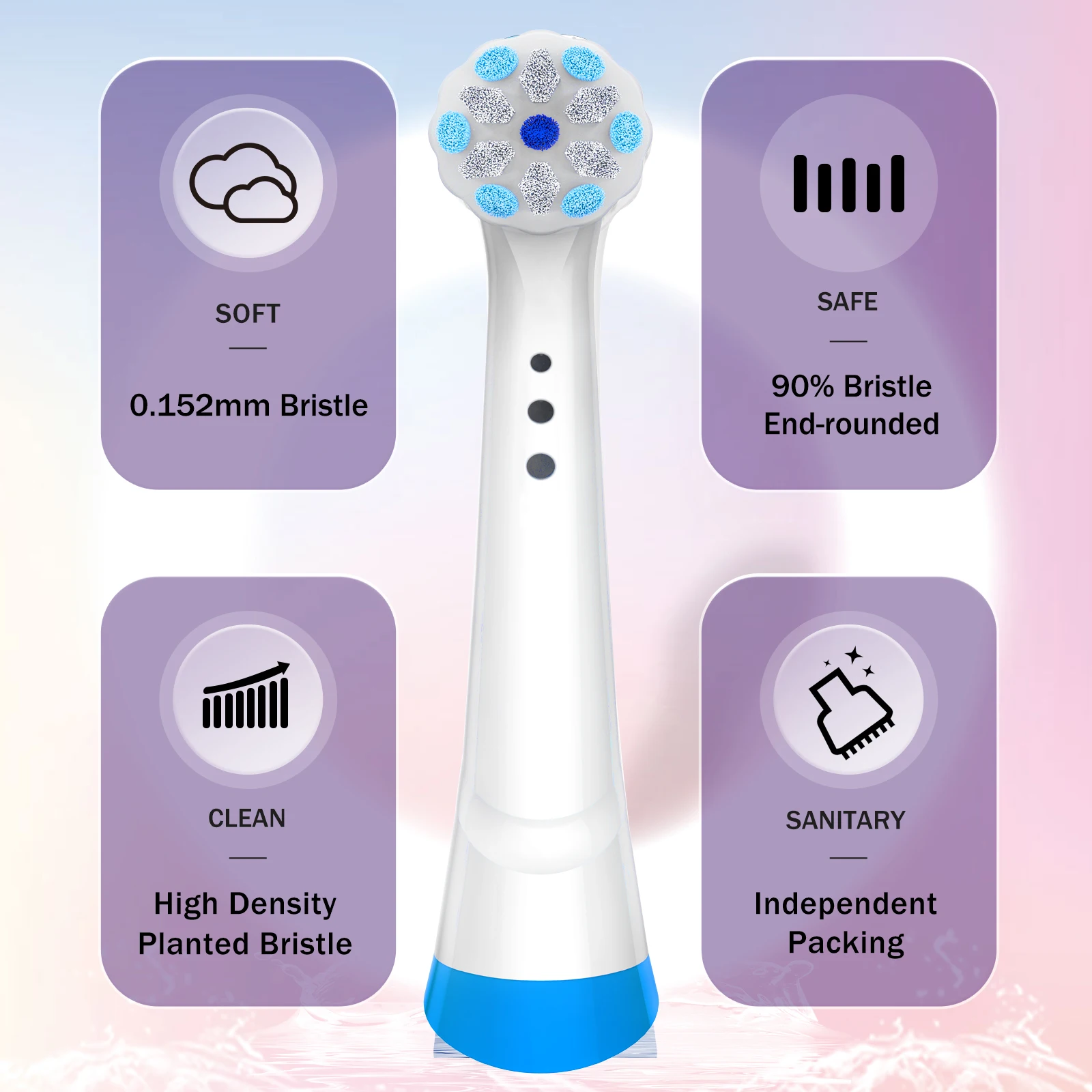 Compatibile con le testine di ricambio per spazzolino elettrico Ultimate Clean serie Oral-B iO 3/4/5/6/7/8/9/10, confezione da 12