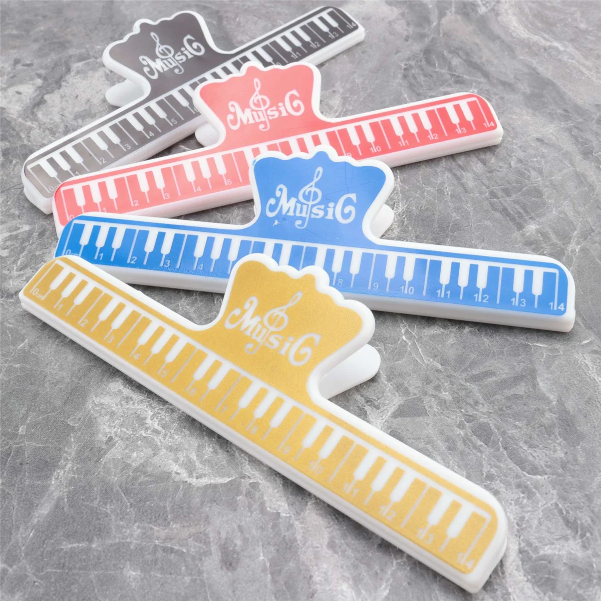 4 Pcs Music Book Note Paper Ruler Sheet Music Spring Clip Holder For Piano Guitar Violin Viola Cello Performance