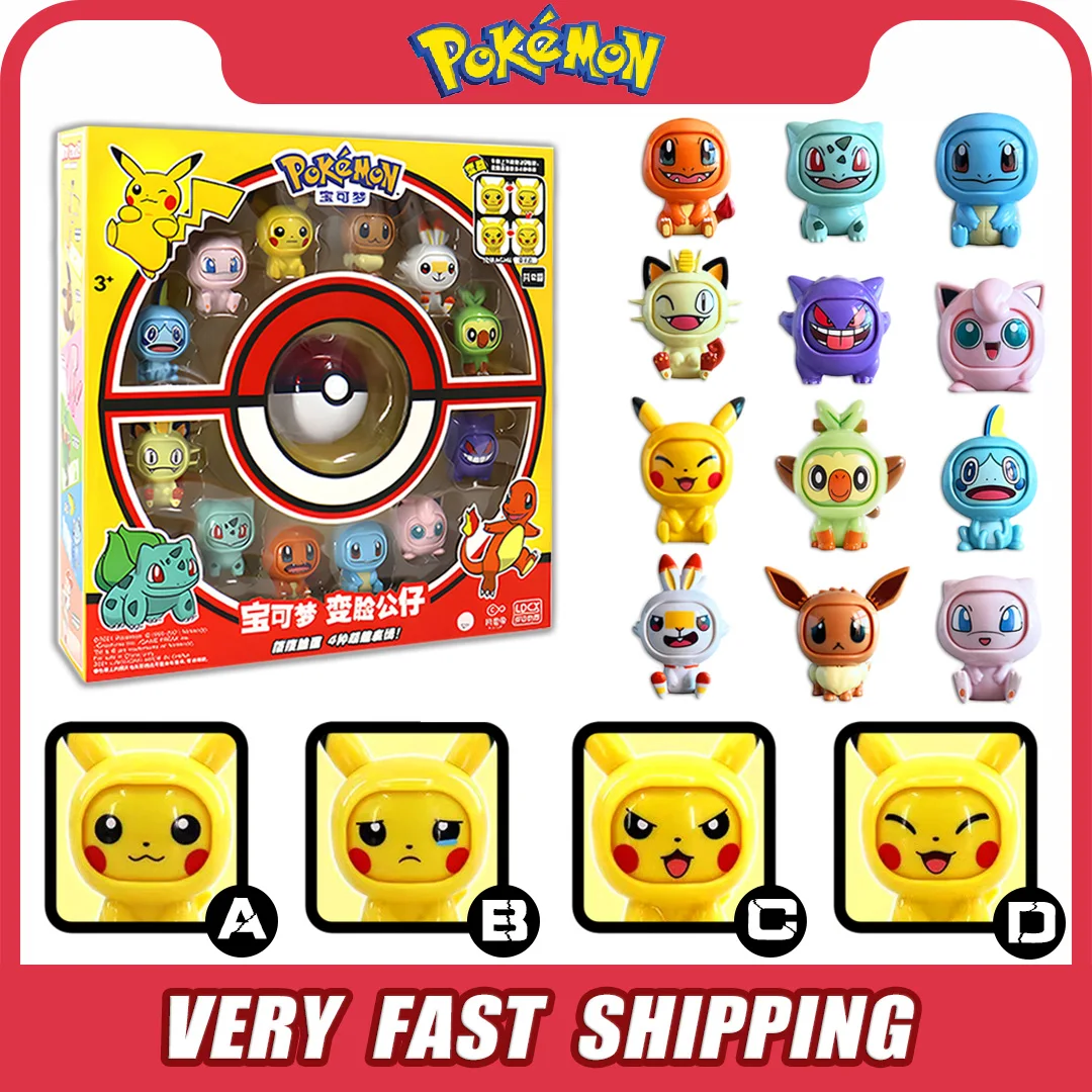 ポケモン-ldcx-フェイスチェンジングフィギュアセット-ポケボール付き-アニメコレクタブルビニールフィギュア-ピカチュウ-カビゴン-ピップルプ-おもちゃ-子供とファン向け