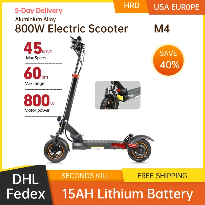 800W M4 aluminium E Scooter High Horsepower 15ah Liion Battery Foldable Mini City Road Electric Mobility Scooter for Adult