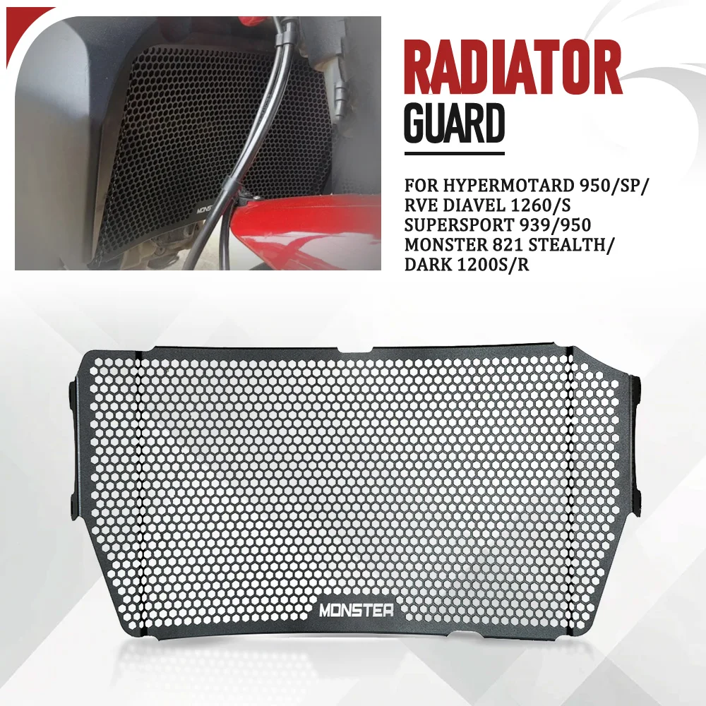 

For Ducati Hypermotard 950/SP/RVE Diavel 1260/S Monster 821 Supersport 939/950 Stealth/Dark 1200S/R Motorcycle Radiator Guard