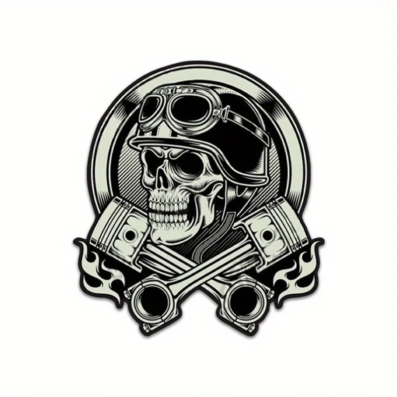 

Skull Helmet Vinyl Decal - Matte Finish, Durable & Self-Adhesive for Cars, Laptops & Toolboxes