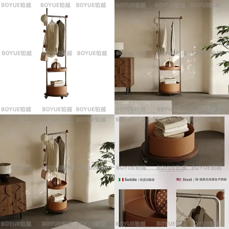 Italian Style Stainless Steel Hanging Coat Rack Luxury Floor to Ceiling Garment Organizer for Bedroom Living Room Multi