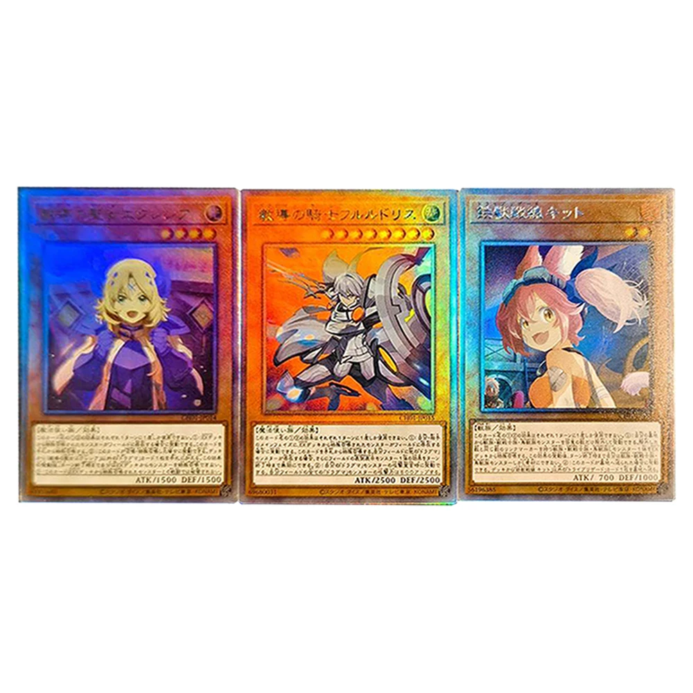 Juego de 3 Piezas de 59X86 mm para Crear Tus Propios Juguetes Yu-Gi-Oh! Tarjetas Coleccionables Dogmatika Ecclesia The Virtuous, Tarjetas de Anime Ygo Dogmatika, Juguetes de Regalo