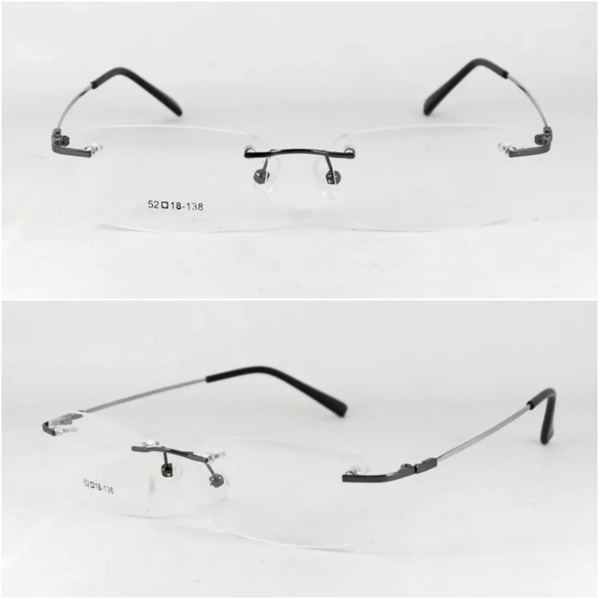 

Titanium Glasses Frame Men 2024 New Women Rimless Square Eyeglasses Korean Eyewear