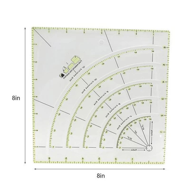 NEW Multifunctional Patchwork Cloth Quilting Ruler Arcs and Fan Quilt Circle Cutter Ruler DIY Sewing Craft Tools