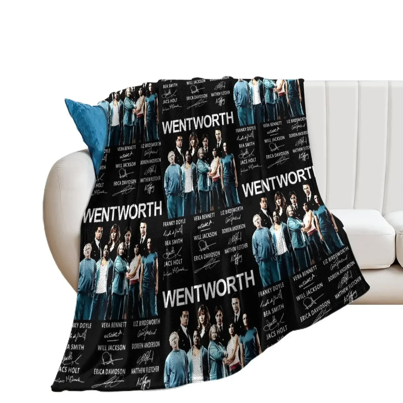 

#Wentworth Movie Characters Signatures Throw Blanket Bed Polar Blankets