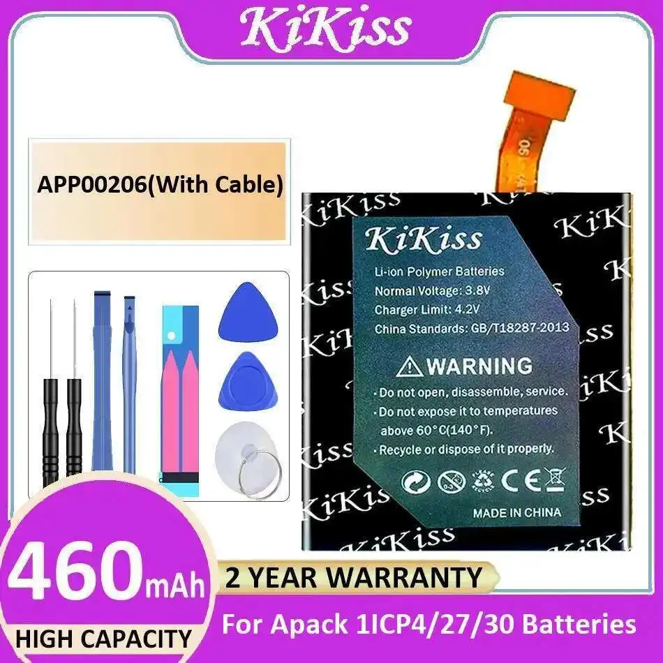 

For Apack 1ICP4 27 30 Batteries Fast Charging Battery 460Mah APP00206 With Cable Reliable Replacement