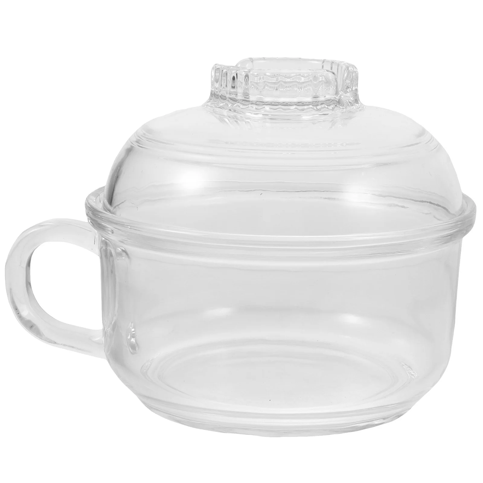 

Стеклянная маленькая миска для супа с крышкой, термостойкая, безопасная для микроволновой печи, многофункциональная пароварка, бытовой кухонный аксессуар