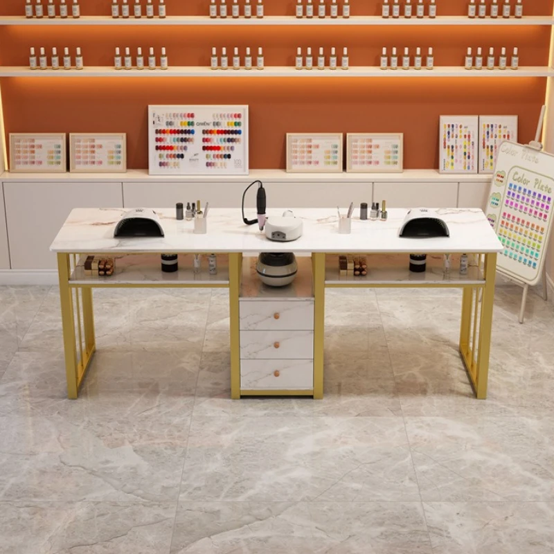 simple modern nail desk marble desktop practical stable manicure table large capacity manicurista mobiliario salon furniture