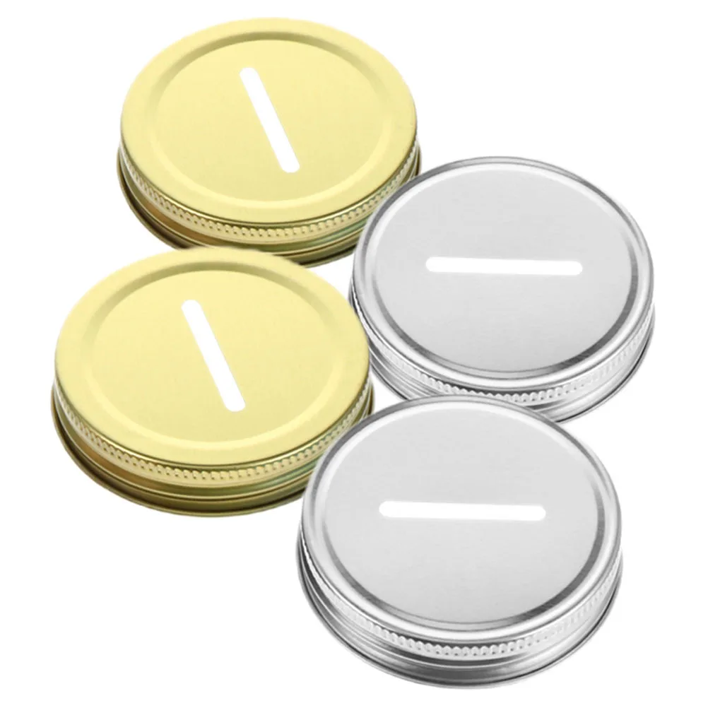 

Alipis 4pcs Jar Bank Slot Lid Replacement Canning Lids for Piggy Bank Jars Convenient Jar Accessories