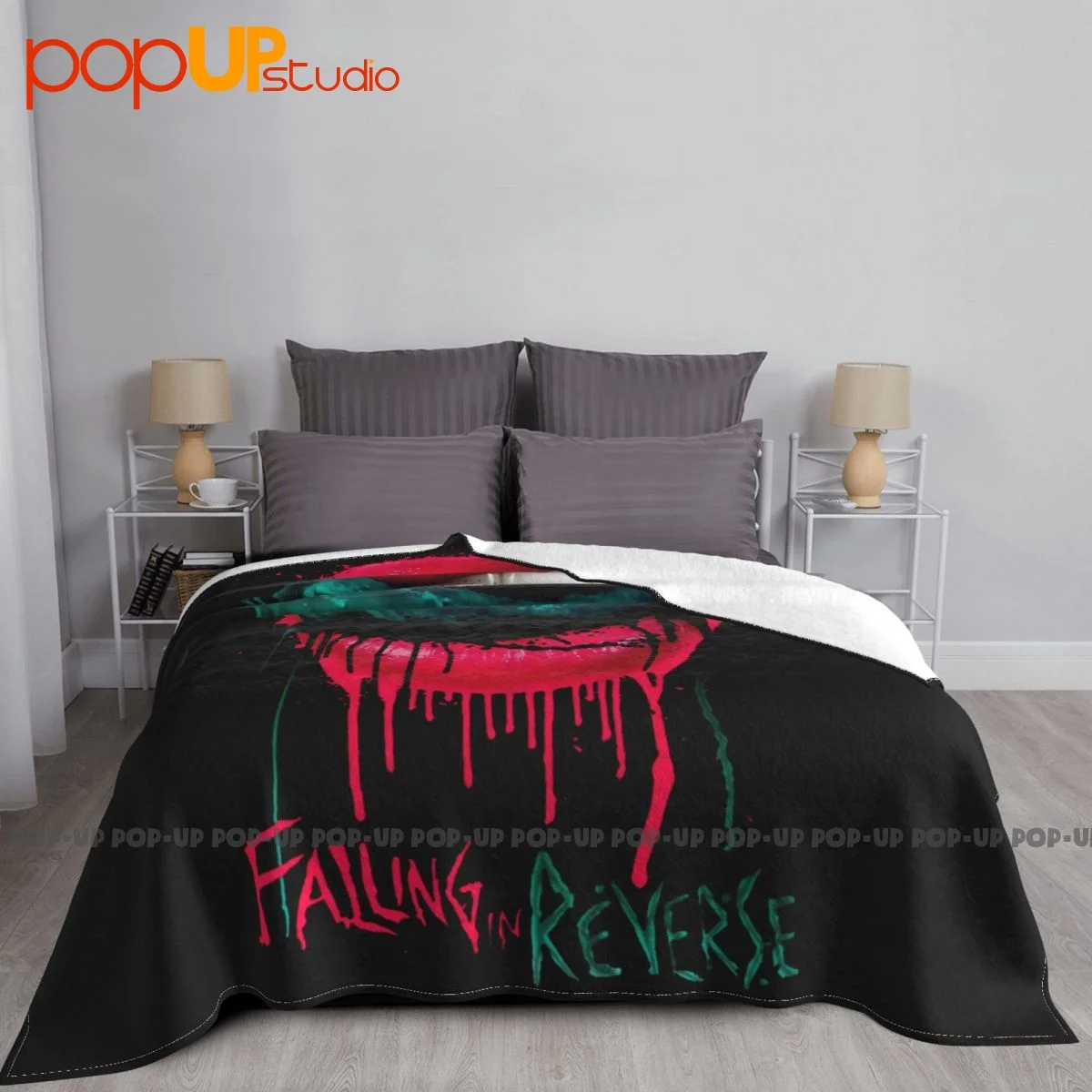 Falling In Reverse Lips Blanket Casual Bedding Home Decor Skin Friendly Machine Washable