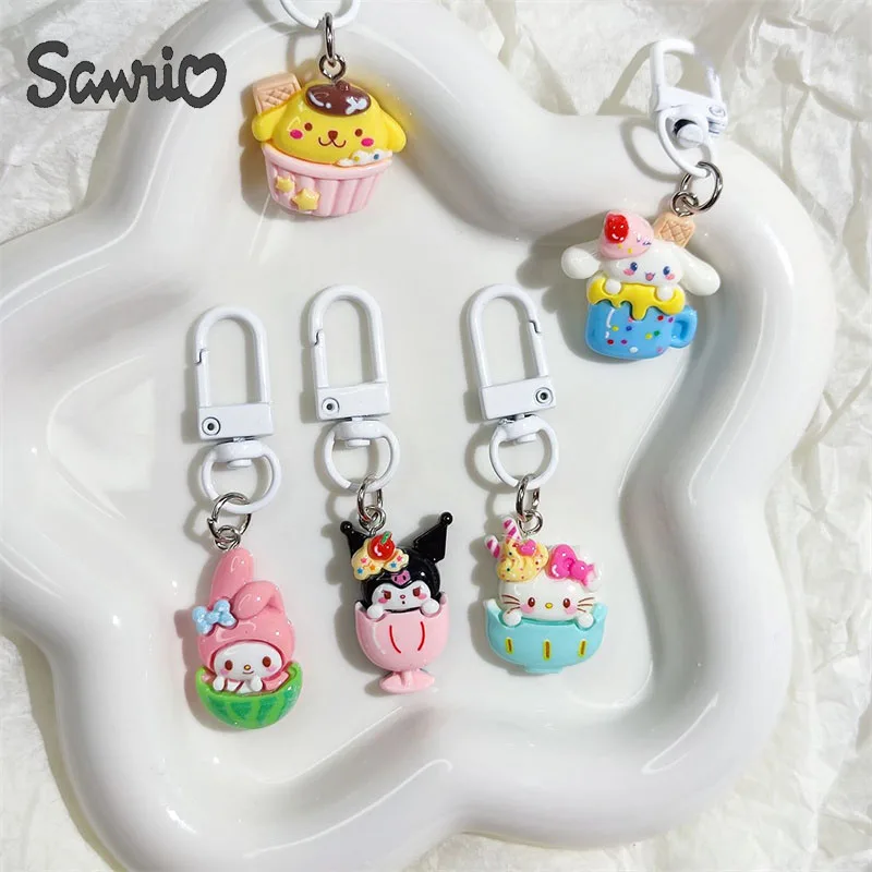 Cute Sanrio Kuromi Hello Kitty Keychain Anime My Melody Cinnamoroll Children Toys Pendant Keychain Girls Cartoon Birthday Gifts