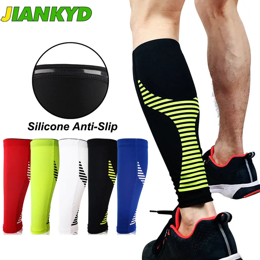 

JIANKYD 1Pcs Sports Calf Compression Sleeves Leg Sock Running Cycling Leg Warmers Runners Shin Splint Varicose Vein Pain Relief