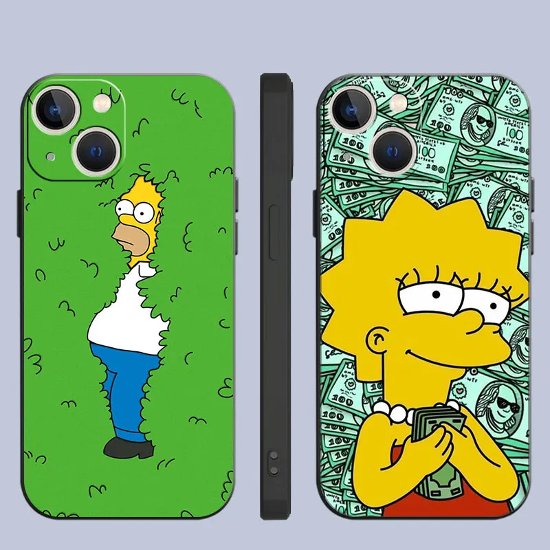 Capa para apple iphone 11 13 15 14 pro max 12 mini 7 8 plus xr xs se 6 6S preto macio escudo capa de telefone tpu engraçado homer simpson