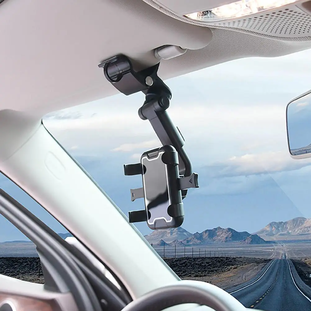 

Car Sun Visor Mobile Phone Holder Universal Phone Mount Car Accessories For IPhone XS GPS Rearview Mirror Stand Car Mobile Clip