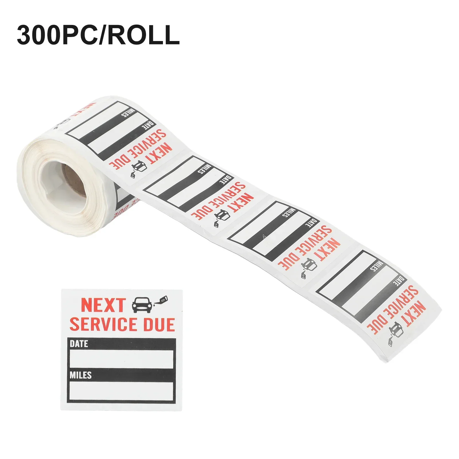 300Pcs/Roll Car Labels Oil Change Service Reminder Stickers Clear Lite Sticker Pack Car Interior Accessories 2x2inch