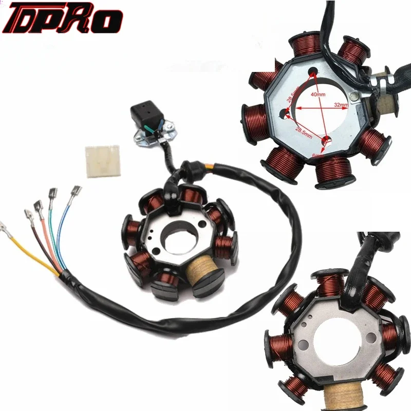 TDPRO Stator Ignition Magneto Plate 8 Coil 3 Hole for 125cc 150cc 250CC Zongshen CG Dirt Bike Quad ATV Go Kart Taotao Sunl