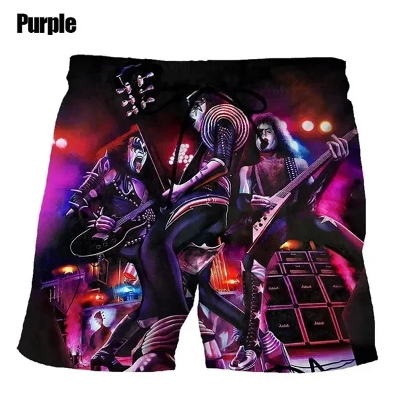 Rock Band Men's Shorts Summer Beach Shorts 3D Printing Swimming Trunks Quick-drying Sports Mens Shorts New Fashion Mens Clothing