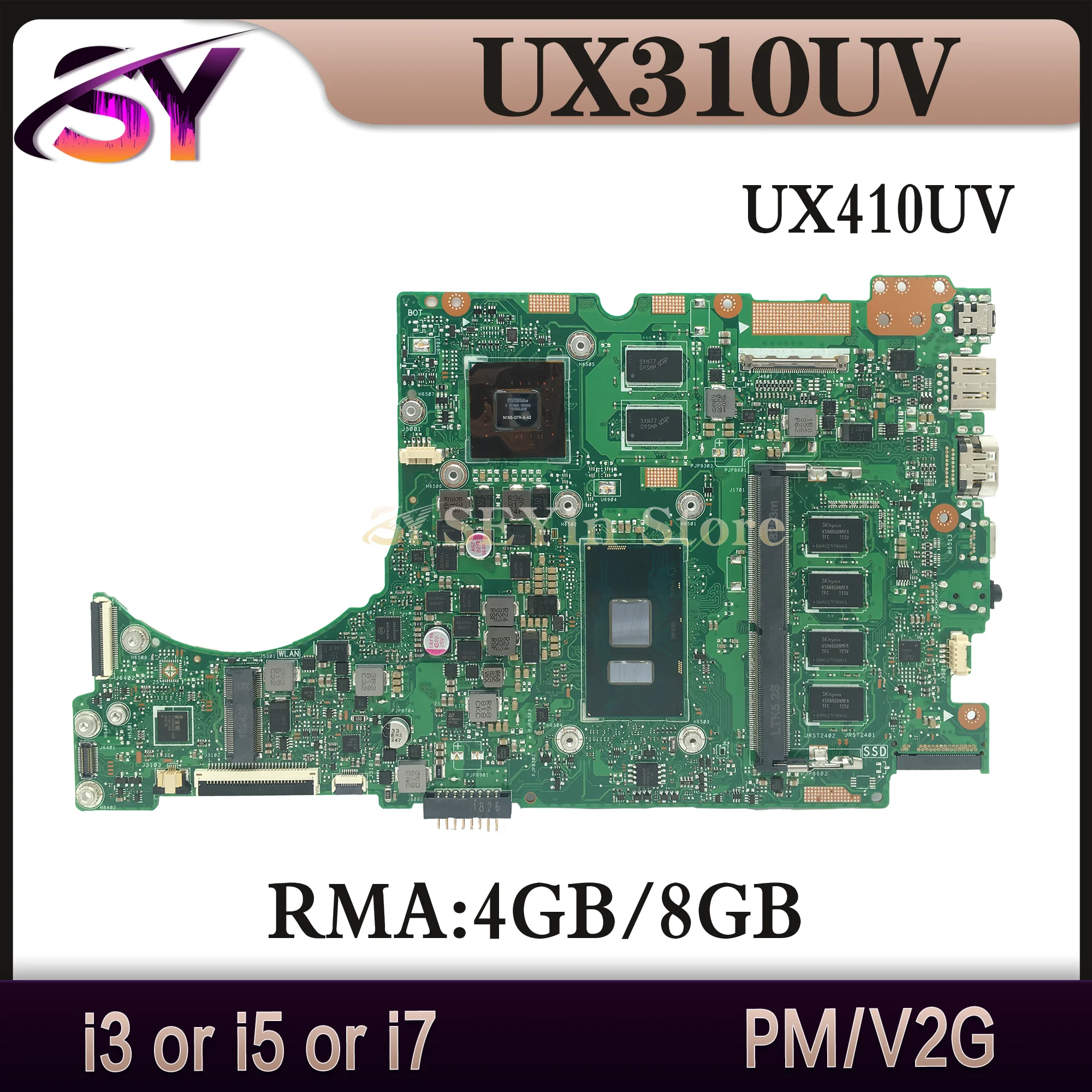 Mainboard UX310UV For ASUS U3000U RX310U RX410U UX410UQK UX310UQK UX310UA UX310U UX410UA UX410UV Laptop Motherboard I3 I5 I7